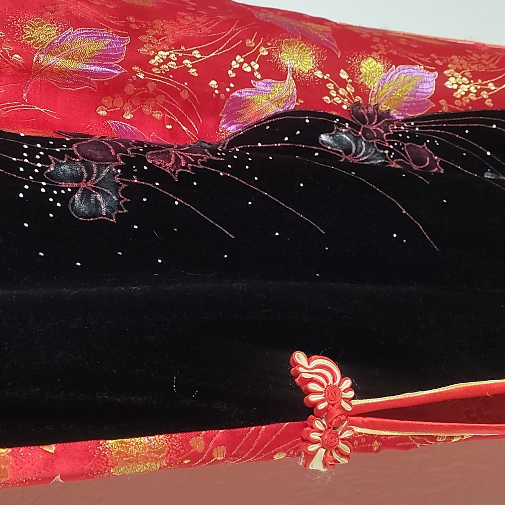 Kim fashion vintage XXL oriental cheongsam embroidered slit dress with neckline - Picture 3 of 9
